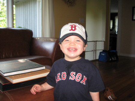 Chase before his very first Red Sox game