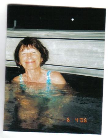 Pat relaxing in the hot tub