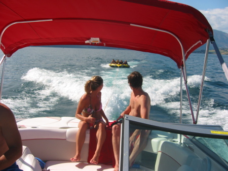 My daughter Jamie on our boat at Chelan