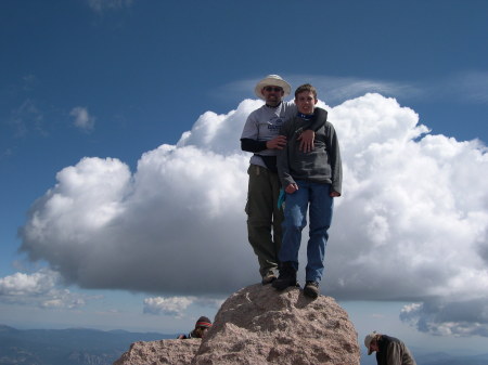 top of Longs peak with my son Joshua Rocky mountain national park Colorado