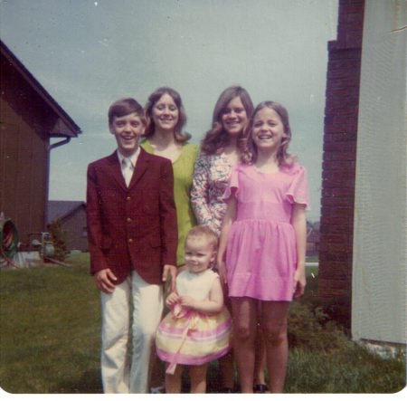 1974 Easter with siblings