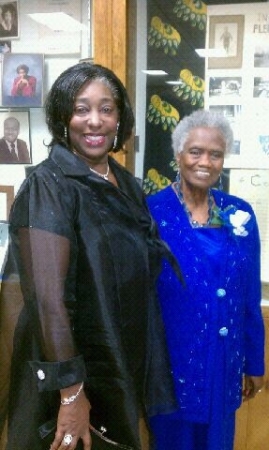 Veronica with a member of the Class of 1948 of the oldest Black High School in Texas, Central High School, Galveston, Texas.