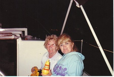 The galley gals - Mom and my sister Marlene.