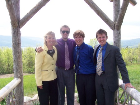 Wife Pat and sons Jimmy, Ben and Joe