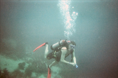 On a dive in Curacao. 2005 Awesome destination.