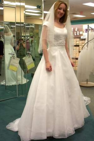 my daughterr in her wedding gown