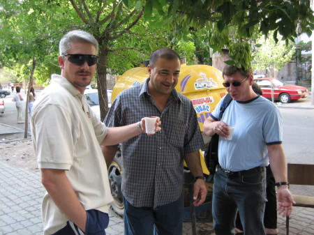 Ricky with Russian counterparts in Armenia