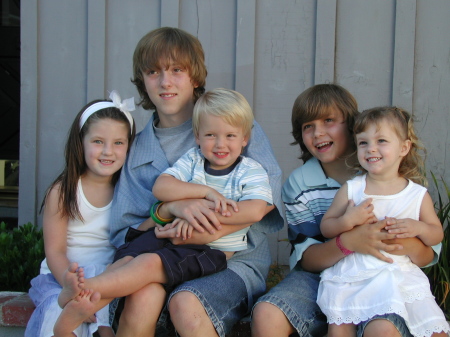 My girls and my nephews, summer 2006.