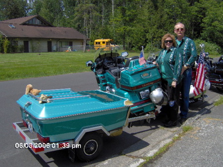 Chet & Kathy w Gold Wing and Cargo Trailer