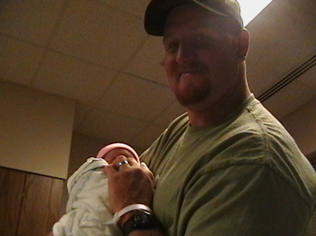 Husband and new baby