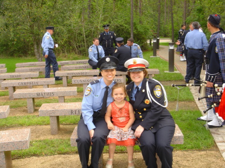 Me, My Daughter Shelby and My Aunt Gretchen at the Fire Fighter Memorial