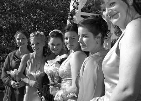 The bride and her beautiful maidens