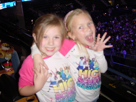 Our girls at HS Musical on Ice