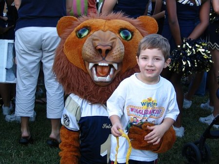 Trey and Foley Lion at Homecoming Rally