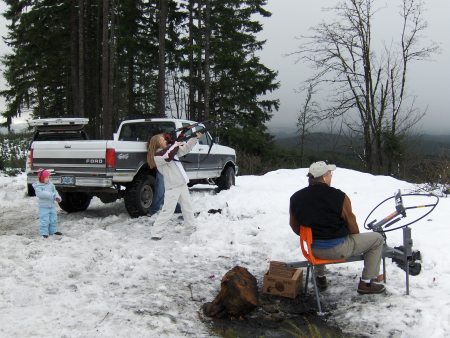 Playing in the snow