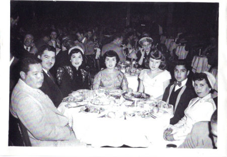 Family at Bimbo's 1952 me in bow tie