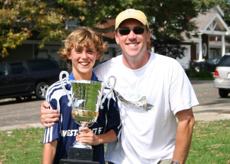 Brady and Me after soccer tournement