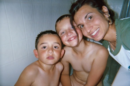 Me with my boys in the bath!