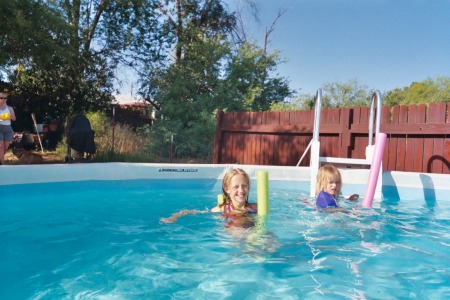 Grand daughters in the pool