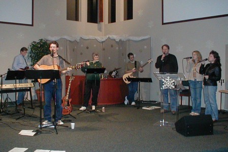 Singing on the worship team
