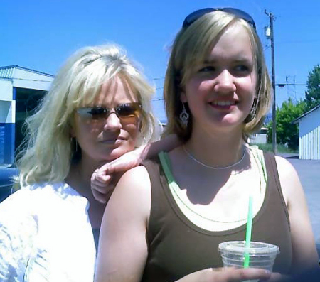 My daughter and me in Kalispell in June..yes she is 5'10"