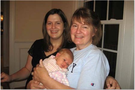 Katie , Evelyn and her mom.