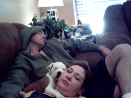Me, Michelle and Notso taking a puppy nap