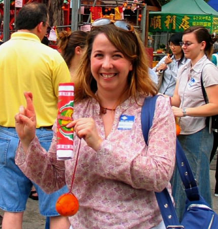 Making a wish in Hong Kong, May 2005