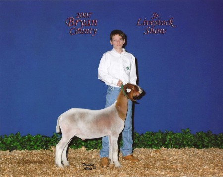 My son Kevin &  his goat