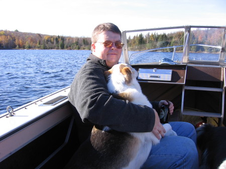 Dan and Bernie having a boat ride