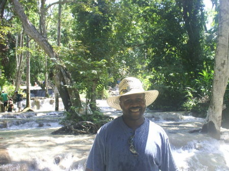 Me climbing Dunn's River Falls, Ocho Rios, Jamaica Mar 05