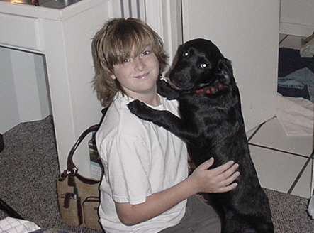 My son & his dog Shadow