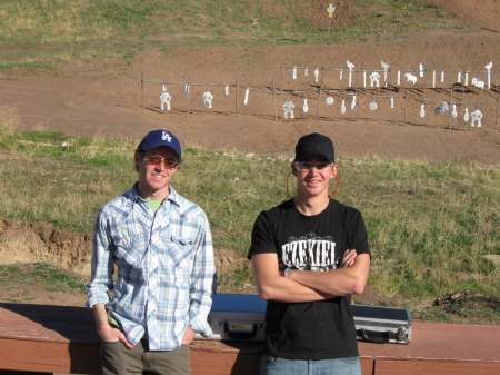 Ian and Connor at the metal gong range