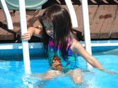 rozanna in the pool