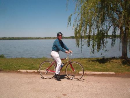 Bicycling around the lake