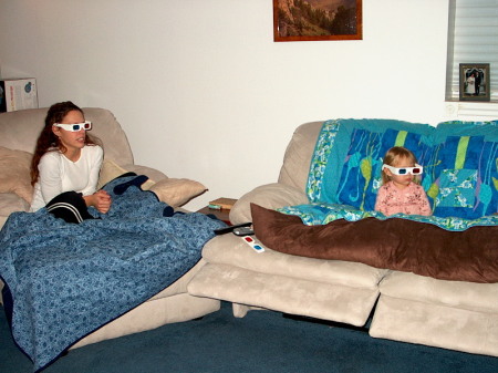 Kara & Keao watching a 3D DVD