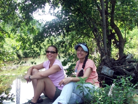 Moms and I by her creek in North Carolina...