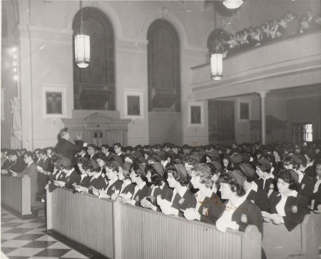 class of 62, front row, eve,dolores,lena,carole etc.etc.