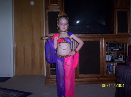 Loren in her dance outfit