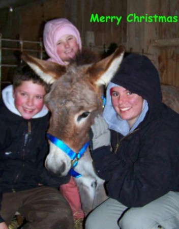 My kids and Donkey