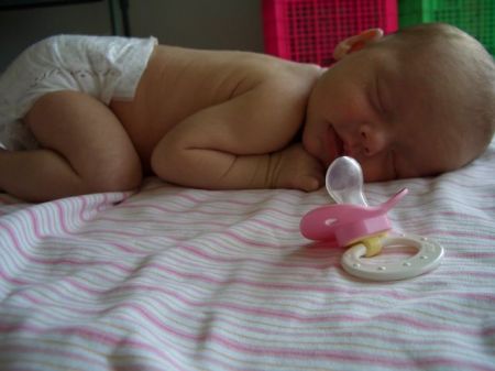 Ellee and her pacifier