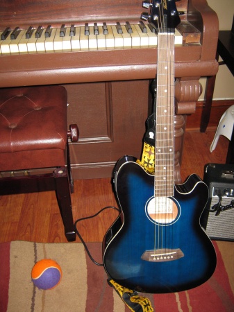 Accoustic/electric Ibanez and a Fender amp