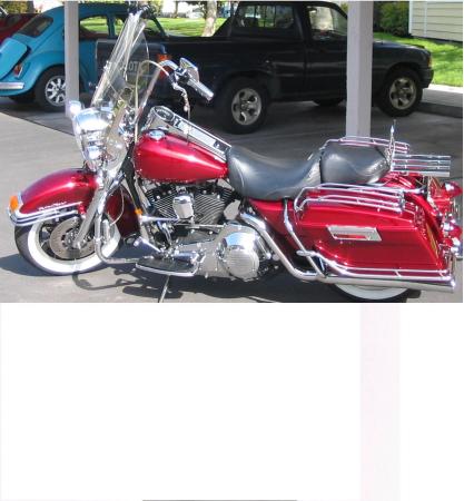 my favorite ride - 97 Road King, 21 inch apes & Gangsta Whitewalls, capable of evading high speed pursuit