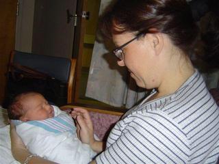 Me holding Lara, 2003