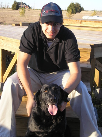 Brett (16) with his dog Charcoal