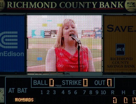 Singing at SI Yankees Ballpark