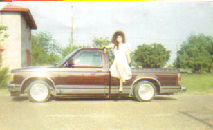my sister Elida on our ex-mini truck