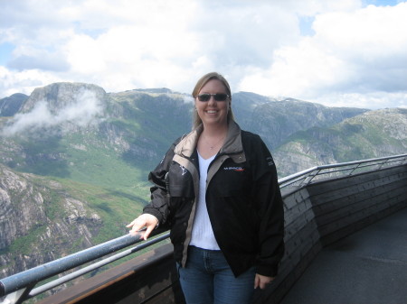 Pic of me at the top of the entrance to the fjord - Norway - June 2006