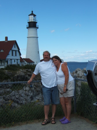 "V" & HUBBY AT PORTLAND HEAD LIGHTHOUSE !