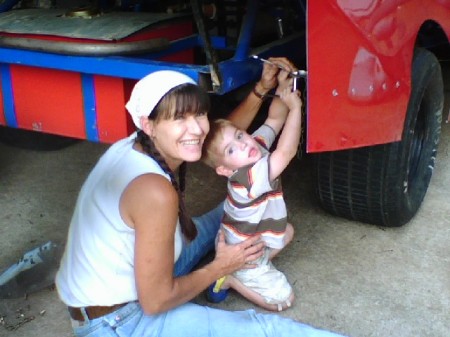 working on pawpaw's new race car july 2008